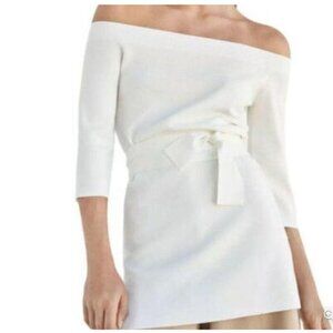 Massimo Dutti Off Shoulder White Sweater Size Small